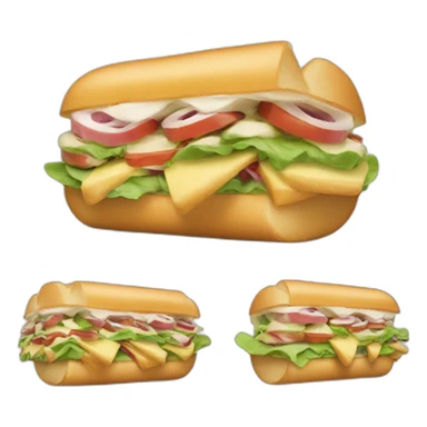 Subway sandwich made with ice cream sticker