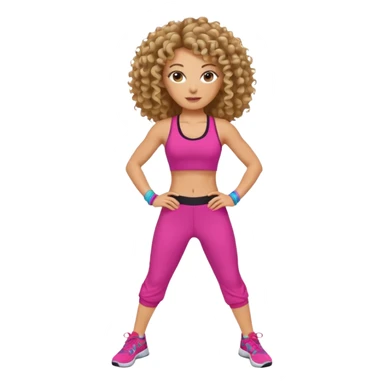 kıvırcık saçlı beyaz zenli zumba hocası sticker