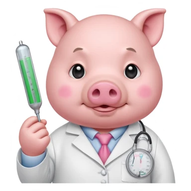 
Chubby pig doctor with thermometer.














 sticker