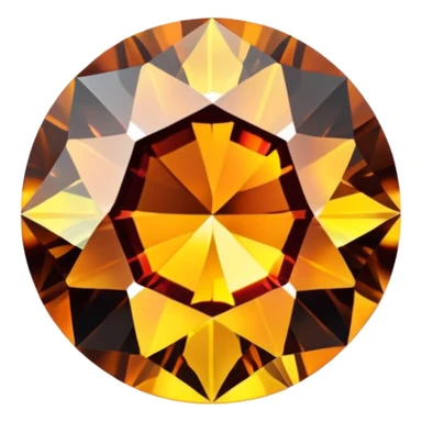 extreme up close amber round cut holographic gem with black metal accent with extra faceted gem sticker