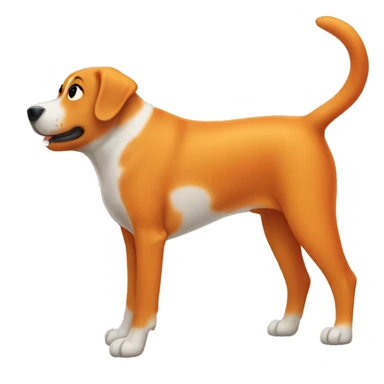 Orange dog with white farting sticker