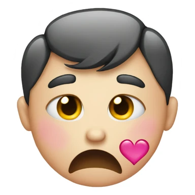 Crying with love heart sticker