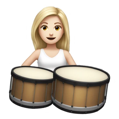 White girl with drum  sticker