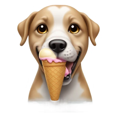 Dog holding an ice cream cone sticker
