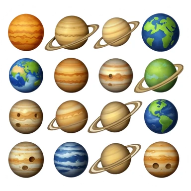 12 planets emojis I need a line for each planet mercury sticker