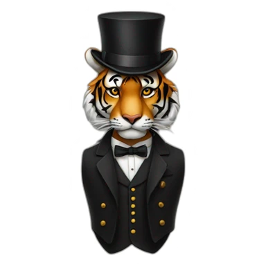 Tiger with a top hat peaky blinders sticker