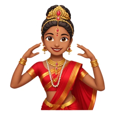 realistic bharathanatyam dancer with a smiling face and beautiful devi pose sticker