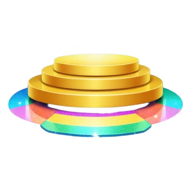 A spotlight-lit platform with glittery floor decorations. sticker