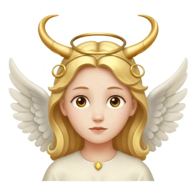 Angel with horns no wings and ring above head  sticker