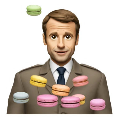 Macron qui mange des macarons  sticker
