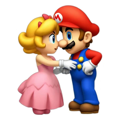 Mario kiss peach sticker