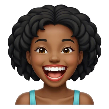 Black girl laughing sticker