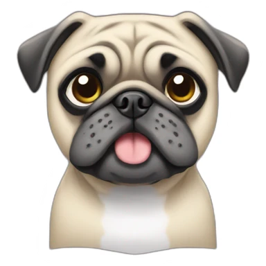 pug wearing a t-shirt sticker