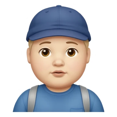 chubby boys wearing cap sticker
