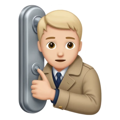 человек зацепился локтем кофты о дверную ручку sticker