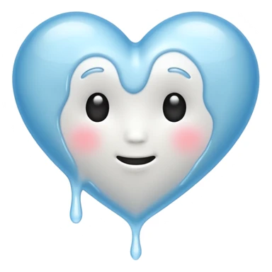 white heart melting sticker