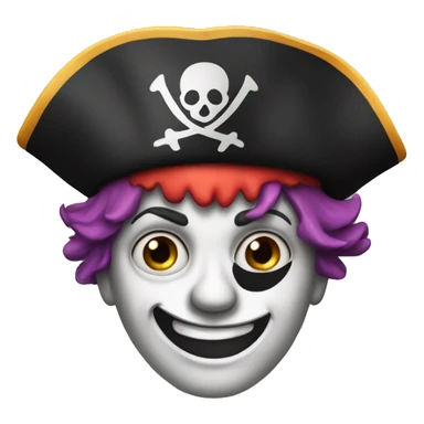 clown with an eyepatch and pirate hat sticker