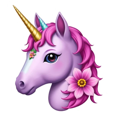tattoed flower unicorn sticker