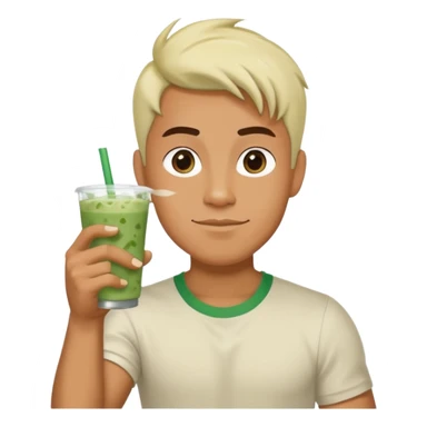 Make him hold iced matcha latte and do this hand gesture 🤘🏻 sticker