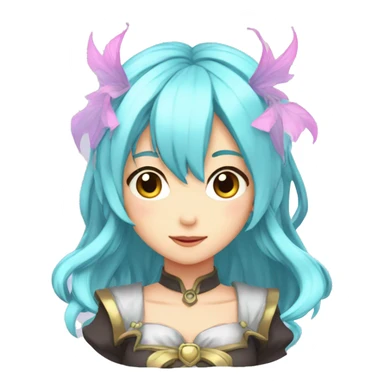 Magical anime girl 3/4 rotated head sticker