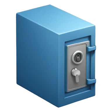 3d  isometric small safe in blue sticker