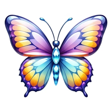 Shiny sparkly glass crystal butterfly sticker