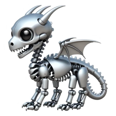 A skeleton robot dragon tiny cute sticker
