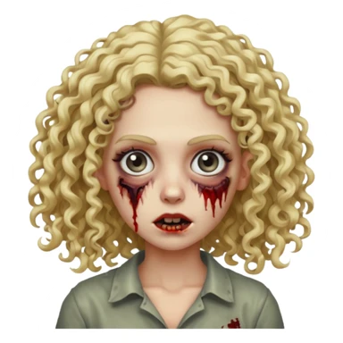 Um zumbi feminino com cabelo cacheado loiros sticker