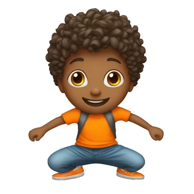 kid dance with orange t shirt sticker