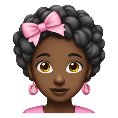 A black girl wearing pink bows  sticker