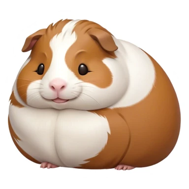 Meme-Worthy Cute Sleeping Brown and White Banded Guinea Pig Portrait Emoji, Head resting peacefully with a contented smile, showcasing a delightfully chubby build and a luxuriously soft banded fur of brown and white, eyes shut in a serene, cozy nap, Simplified yet hilariously adorable features, highly detailed, glowing with a soft, drowsy light, high shine, relaxed and utterly lovable, stylized with an air of playful laziness, bright and heartwarming, soft glowing outline, capturing the essence of a comically sleepy guinea pig, so meme-worthy it feels like it could instantly become the next viral sensation of adorable slumber! sticker