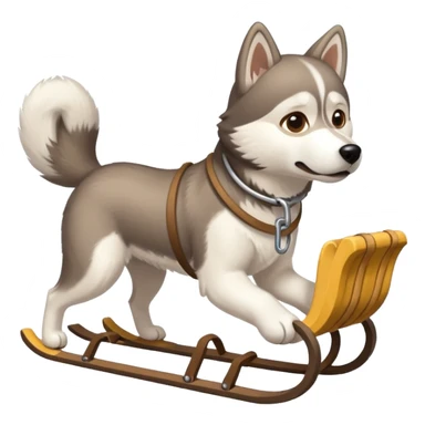 dog with back sled sticker