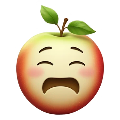 Apple moon face emoji with a body sticker