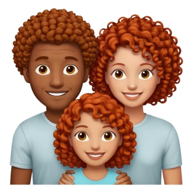 A couple with two black men and one curly redhead girl  sticker