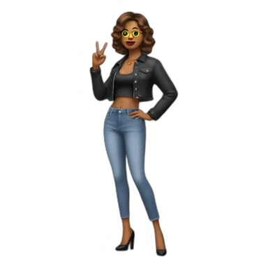 y2k trendy woman looking very hip and stylish saying no no no with her finger sticker