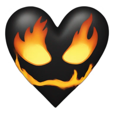 black heart on fire sticker