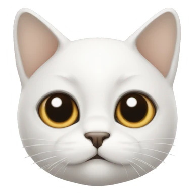 White cat with black eyebrows up to where the ears begin, with a white eyebrow up to where the ears begin, and a light brown circle at the top of the head with white hair surrounding it. sticker