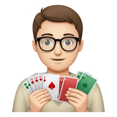 Guy with glasses collecting cards sticker