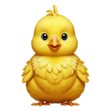 Cinematic Noble Yellow Baby Chicken Portrait Emoji, Poised and regal, with a tiny, fluffy build and a vibrant, well-groomed bright yellow downy coat, deep-set soulful beady eyes, Simplified yet sharp and sophisticated features, highly detailed, glowing with a soft, dignified glow, high shine, intelligent and charming, stylized with an air of youthful elegance, focused and attentive, soft glowing outline, capturing the essence of a watchful and confident little chick, so majestic it feels as though it could peep out of the screen with effortless authority! sticker