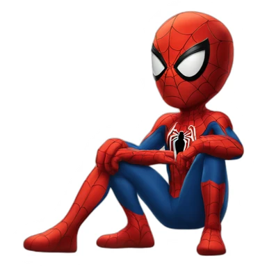 Spider man thinking sticker