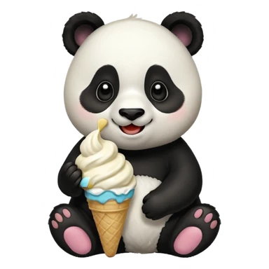 Panda qui mange une glace sticker