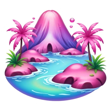 pink slop tropical landscape  sticker