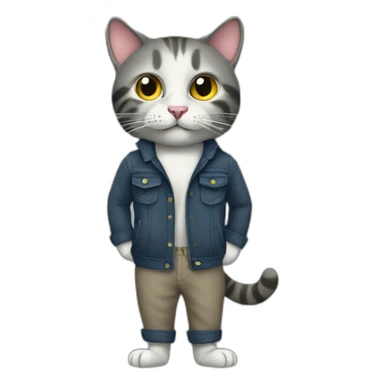 hackney cat with trousers sticker