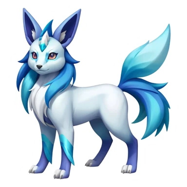 Shiny Colorful Iridescent Cobalion-Suicune-Glaceon-fakemon (full body) sticker