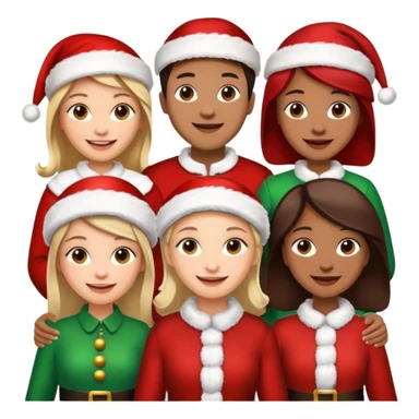 Family in   Christmas dressing sticker