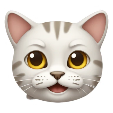 cat with 2 finger sign, cartoon style sticker