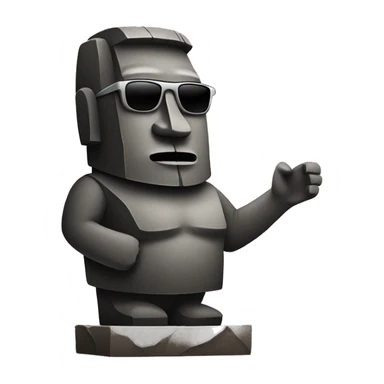 moai with sunglasses sticker