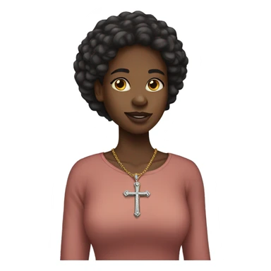 christian black female with cross necklace  sticker