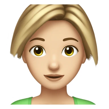 15 year old girl with brown hair and blonde highlights with straight hair and green eyes sticker