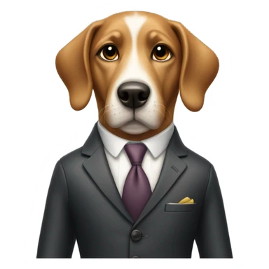 Dog with a suit sticker